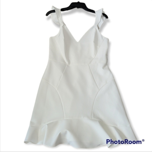 Aidan by Aidan Mattox Crepe Bradil Body Con Fitted Cocktail Mini Dress - Picture 6 of 16